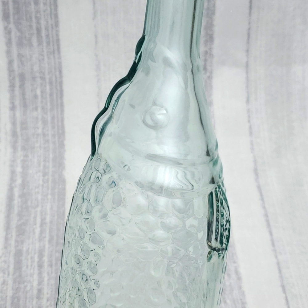 Antique Glass Fish Bottle Modelle Depose 70mm Blue Green Color - Picture 4 of 15